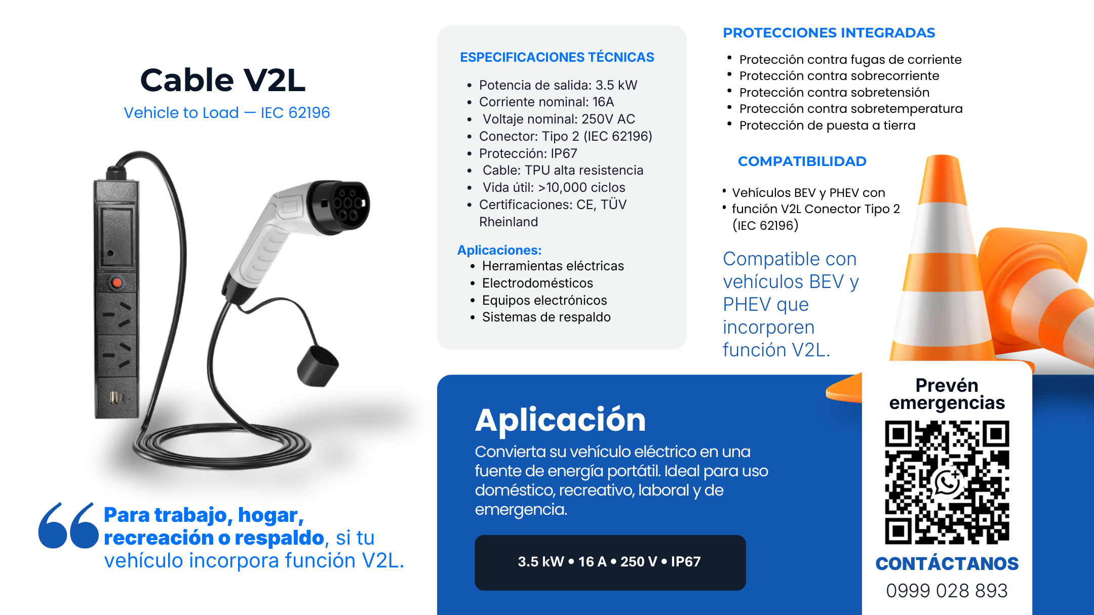 Cable V2L Tipo 2